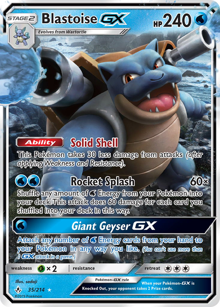 Unbroken Bonds Blastoise GX #35/214